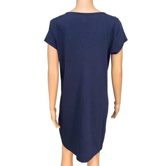 Lilly Pulitzer 100% Pima cotton Brewster Dress True Navy White Rope V Neck Sz L - Picture 5 of 9